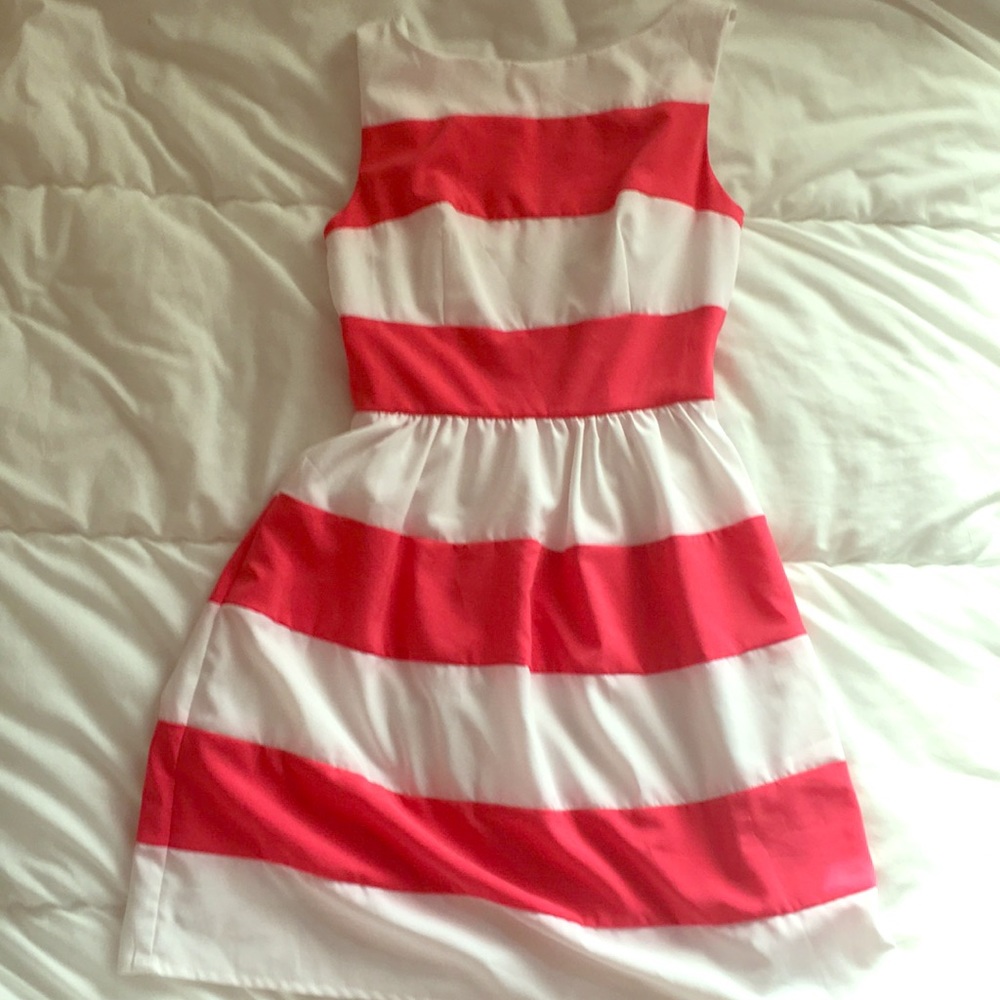 Striped fit and flare dress